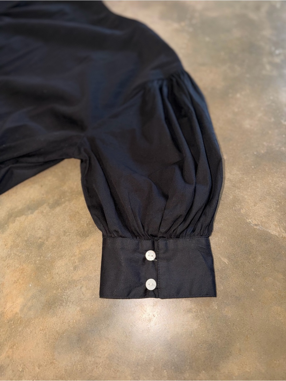 Anthropologie S’Edge Black True Wrap Mini Dress Puff Sleeve Cotton Small - Picture 5 of 10